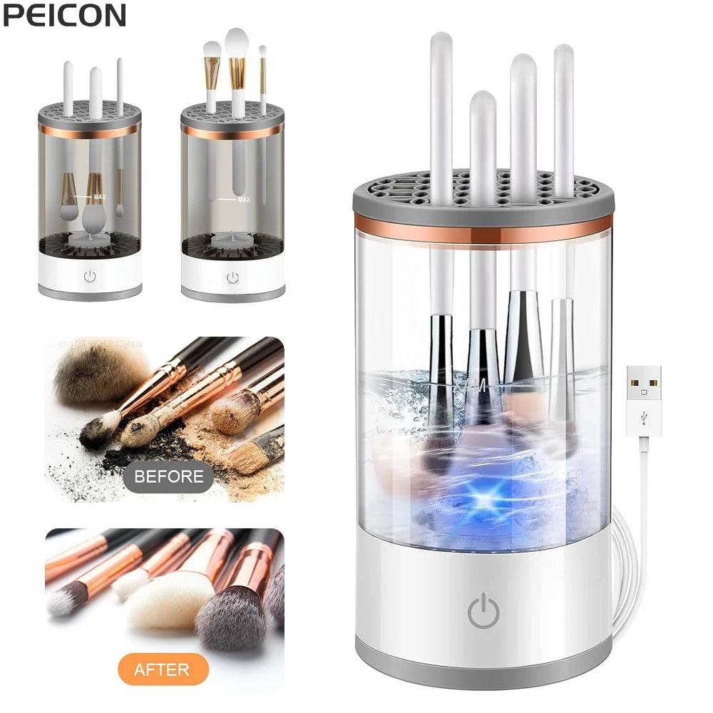 Makeup Brush Cleaner Automatic Electric Cosmetic Makeup Brush Cleaner USB Portable Makeup Brush Washing Machine Rotary Cleaning