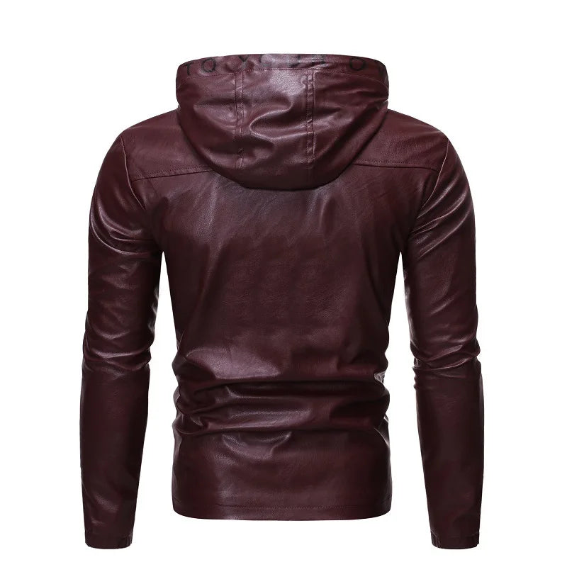 Men Jacket Spring Leather New Autumn Fashion for Men Hooded Leather Jacket Leather Jacket Men