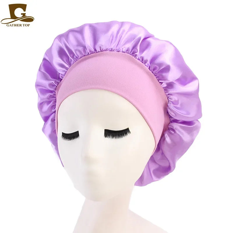 Soft Shower Caps Soft Silk Night Caps Hair Care Bonnet Nightcap for Women Beauty Salon Hair Care Hats Bathroom Products