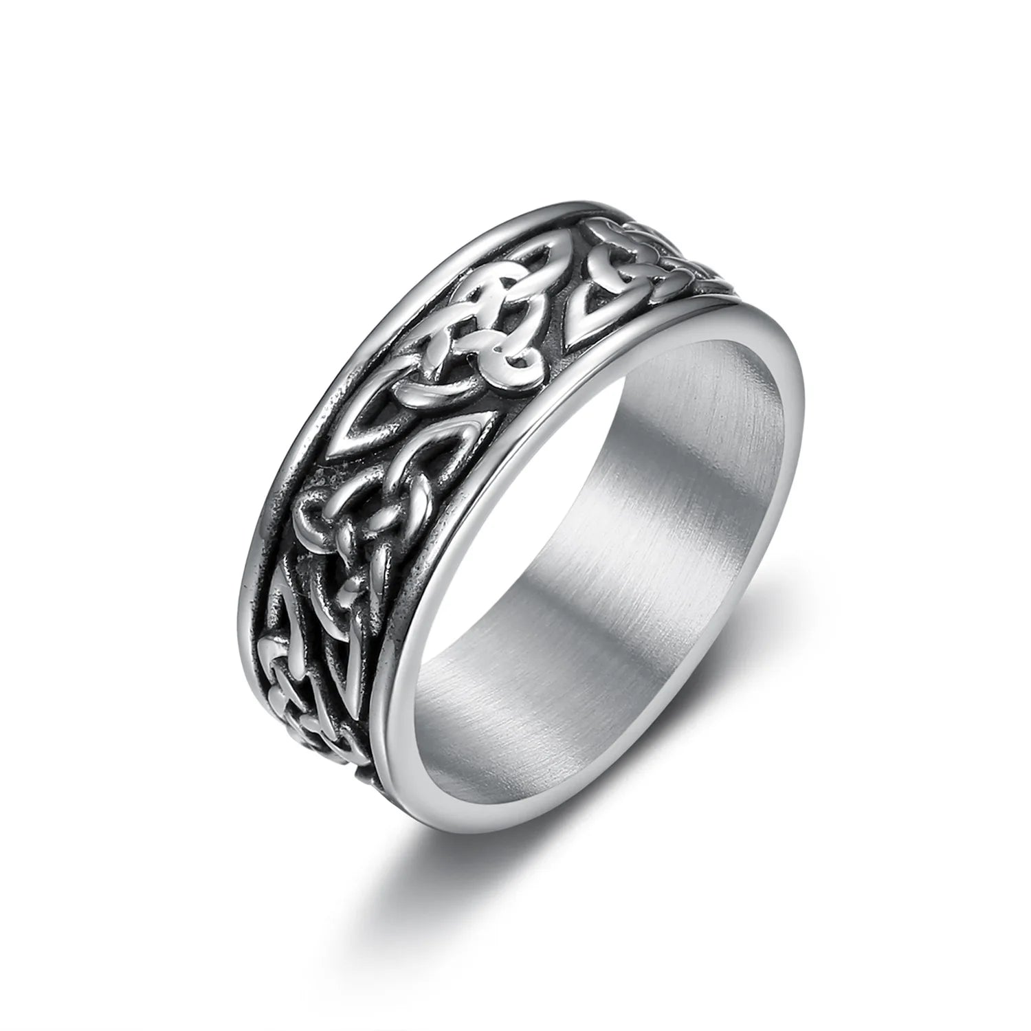 Stainless Steel Celtic Knot Totem Rings for Men Women Vintage Viking Celtic Knot Amulet Ring Punk Style Party Jewelry Party Gift