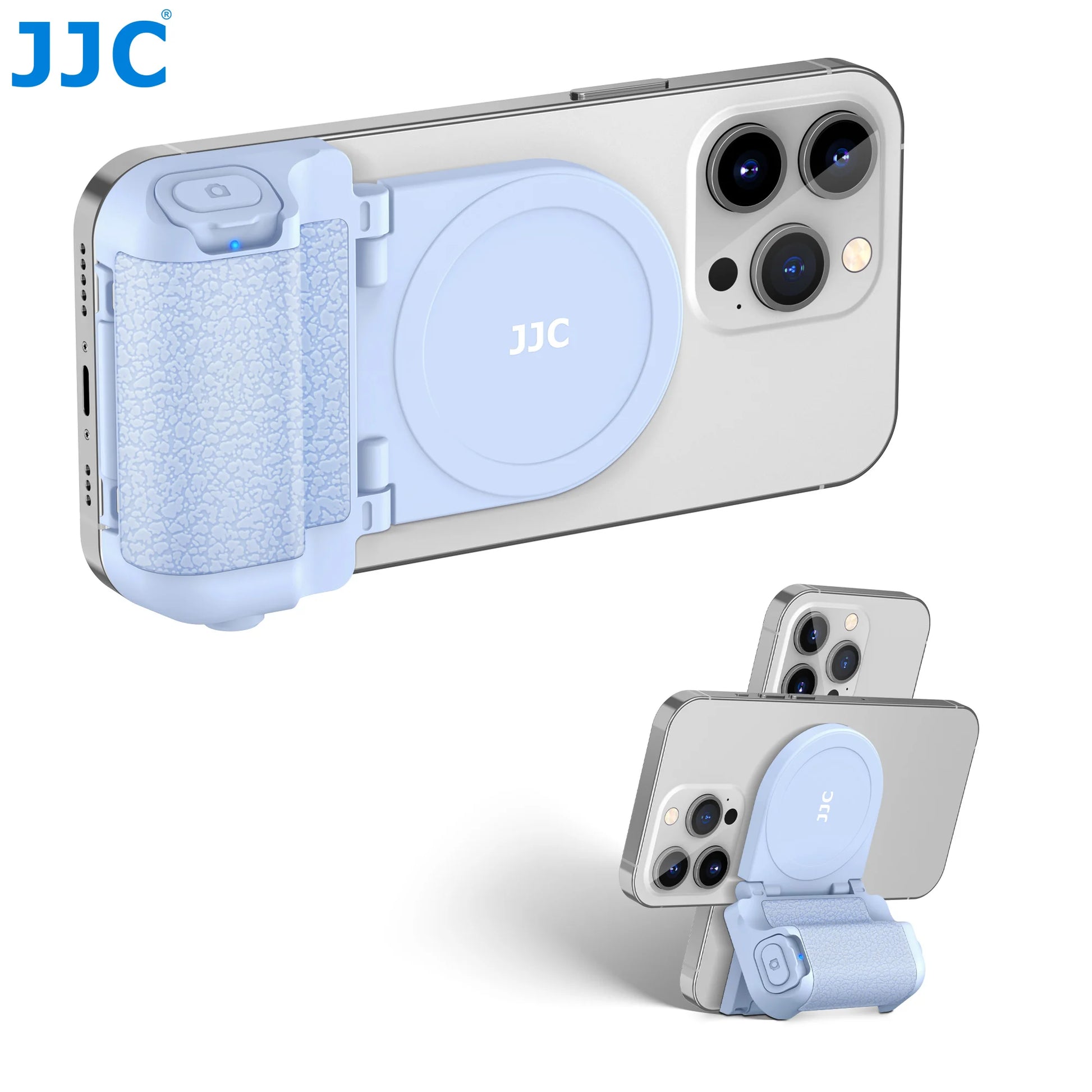 JJC Magnetic Snapgrip Phone Hand Grip Magsafe Handheld Bluetooth Remote Control Handle Shutter Phone Tripod Mount for Vlog