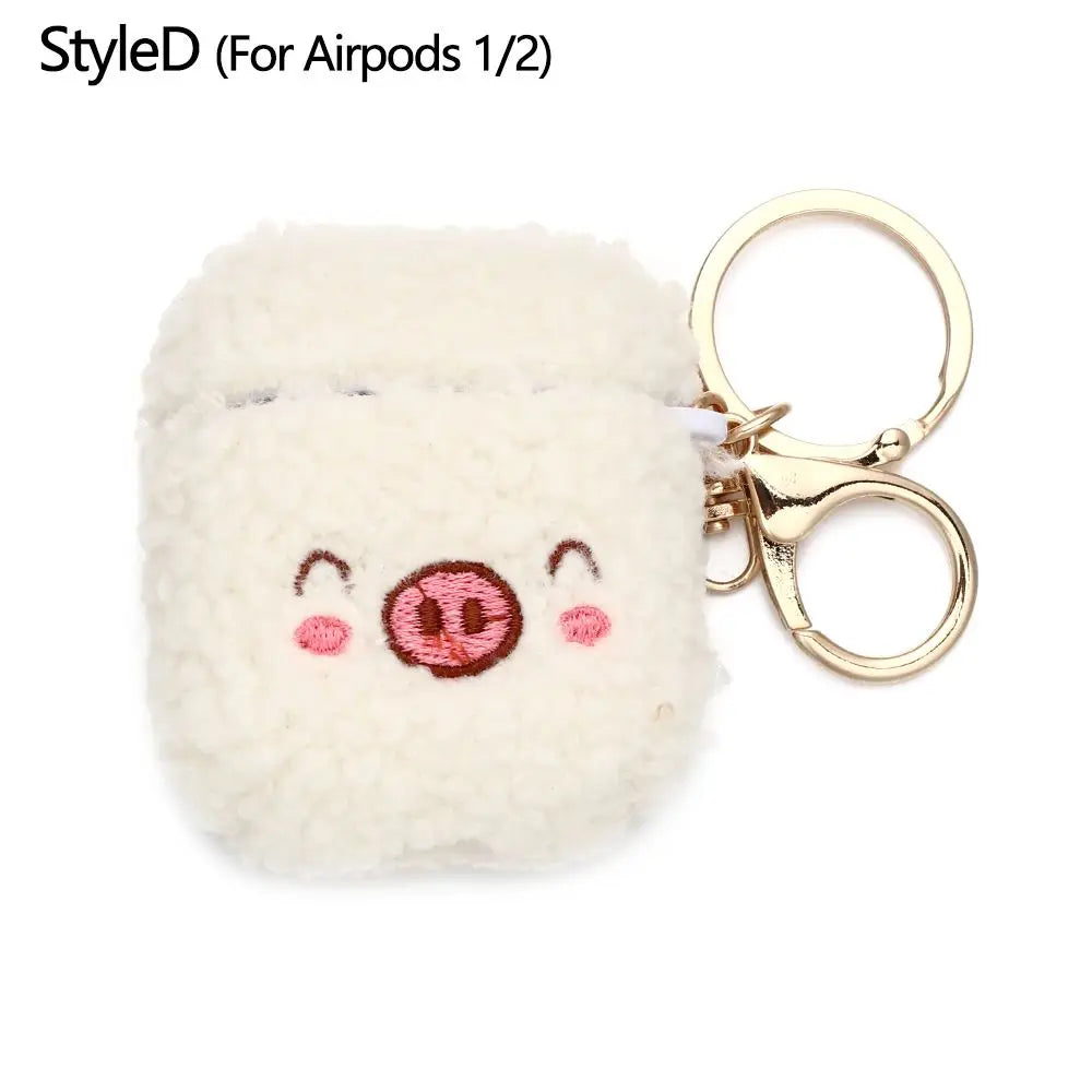 Cute Fluffy Bear Earphone Case Headphone Box Headphones Fur Case Earphone Cover for Apple Airpods 1 2 Pro|Airpods Charging Box