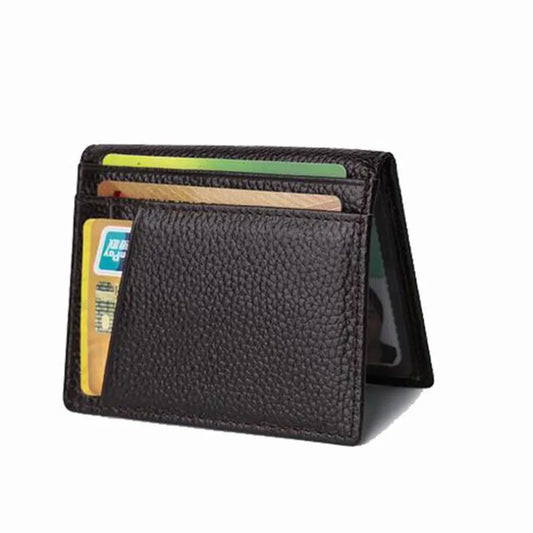 Super Slim Soft Wallet 100% Genuine Leather Mini Credit Card Holder Wallets Purse Thin Small Card Holders Men Wallet