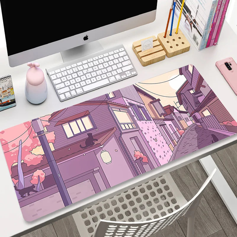 Kawaii Large Mousepad Game Mouse Pad Gamer Big Mouse Mat Cute PC Computer XXL Mouse Carpet 900X400 Mause Pad Keyboard Desk Mat