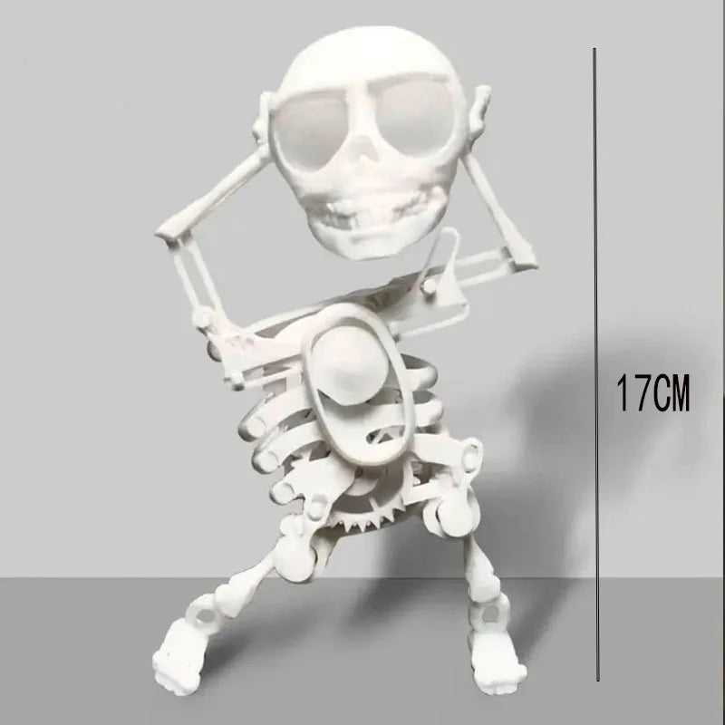 2024 New Dancing Skeleton Man Swinging Skeleton Head Toy Clockwork 3D Printing Fun Children'S Toy Decoration