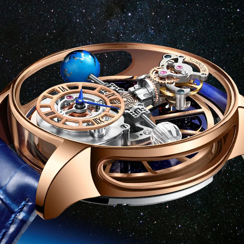 INDU Celestial Body Series "Sky" Quartz Watch Man for Men Waterroof Leather Stra Tourbillon Watch Luxury Business Men Watch