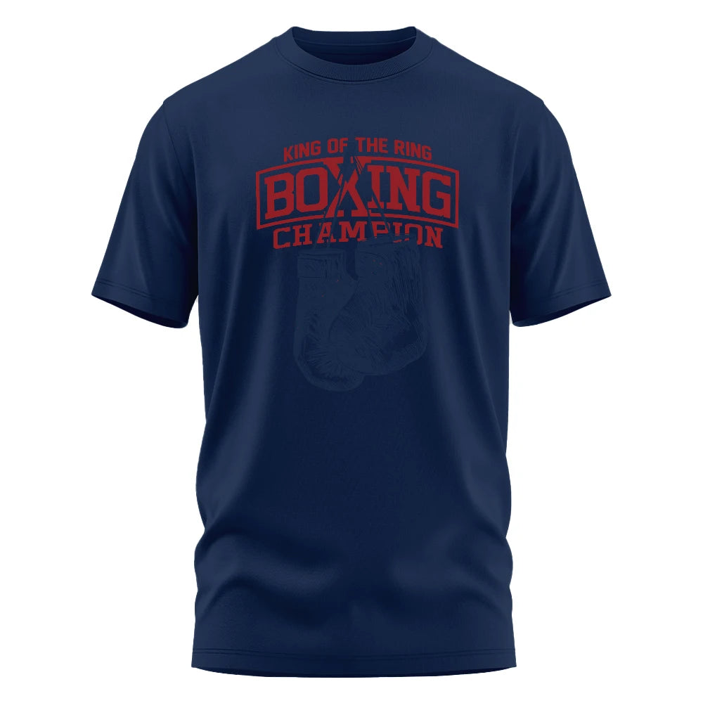 King of the Ring Boxing Champion Printed T Shirt for Men Women Vintage GYM Apparel Tops Tees