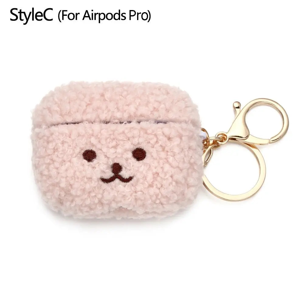 Cute Fluffy Bear Earphone Case Headphone Box Headphones Fur Case Earphone Cover for Apple Airpods 1 2 Pro|Airpods Charging Box