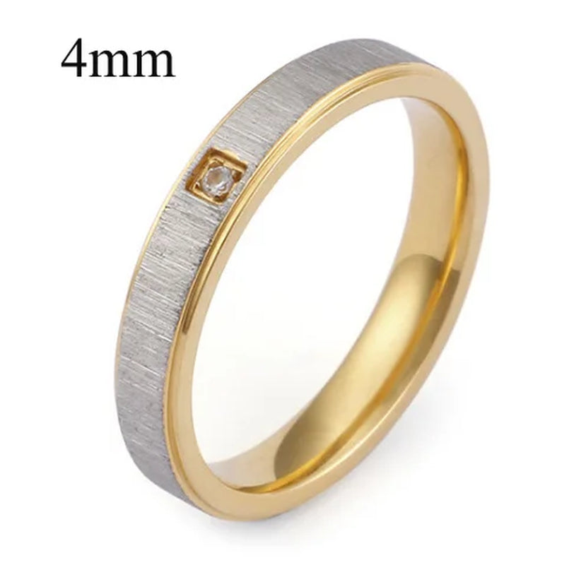 Couple Wedding Rings for Men and Women 14K Gold Plated CZ Stone 1 Pair Love Alliance Fashion Accessories Jewelry Proposal Ring