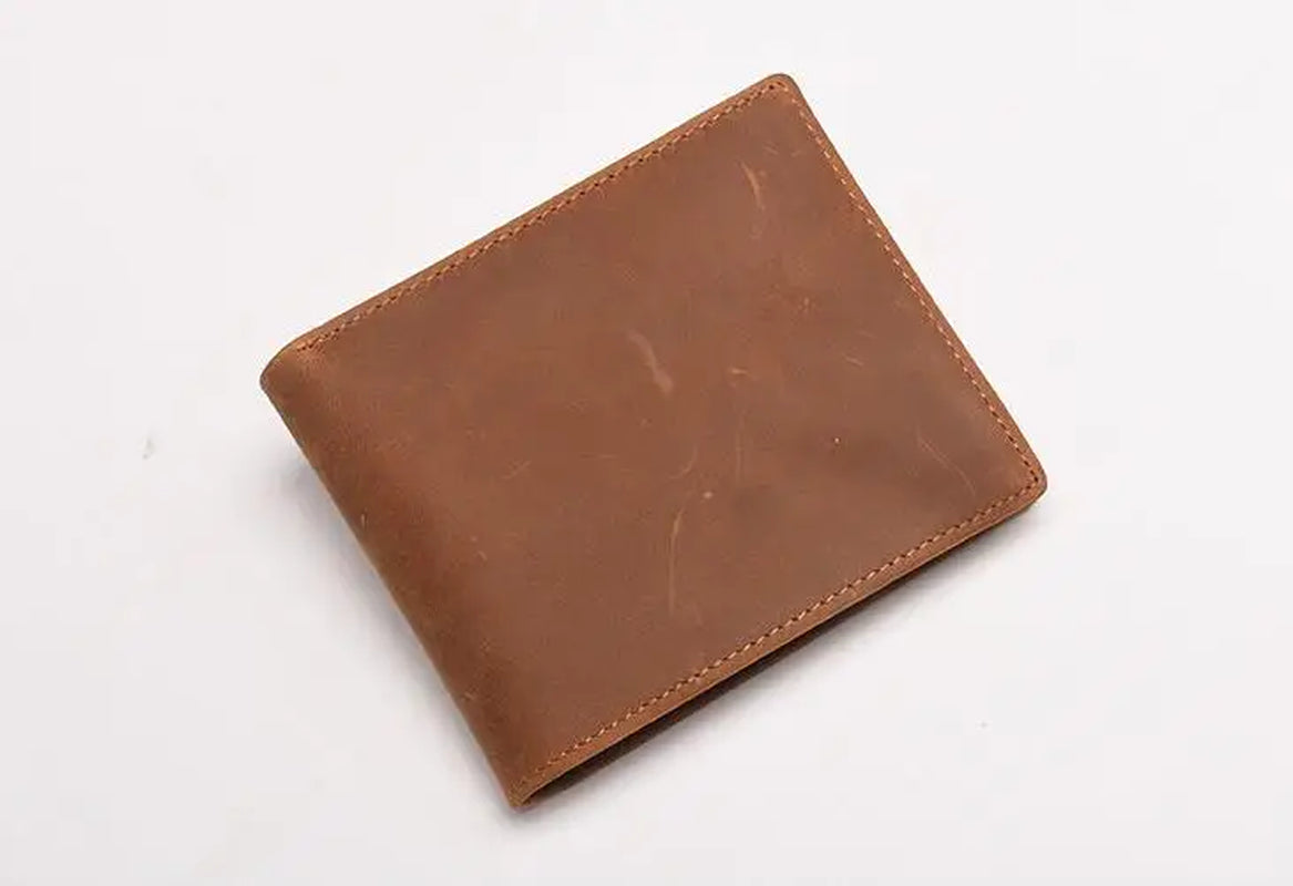 Free Engraving 100% Genuine Leather Men Wallet Gift of Dad to Son V E1001-1015 Small Mini Card Holder Card Wallet Men