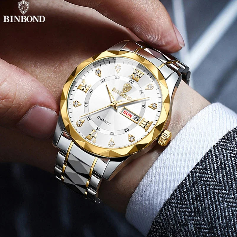 B2521 Luxury Fashion Business Men Watch Waterproof Week Date Clock Sport Men Watch Quartz Wristwatch Relogio Masculino