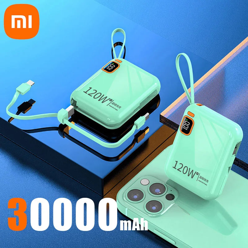 Xiaomi 120W 50000Mah Portable Power Bank High Capacity Cable Two-Way Fast Charging Mini Powerbank for Iphone Samsung ﻿New