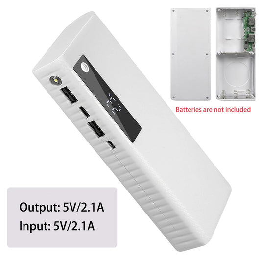 DIY Battery Power Bank Box 5 Slots 21700 Battery Power Box 5V/2.1A Dual Port Output Power Bank Portable Power