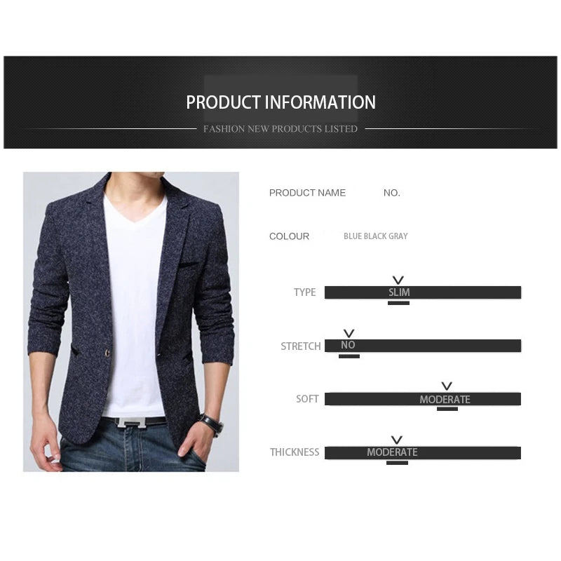 New Arrival Mens Blazer Jacket Suit Wedding Prom Party Slim Fit Smart Casual Suit Men Jacket Business Men Suit Jacket