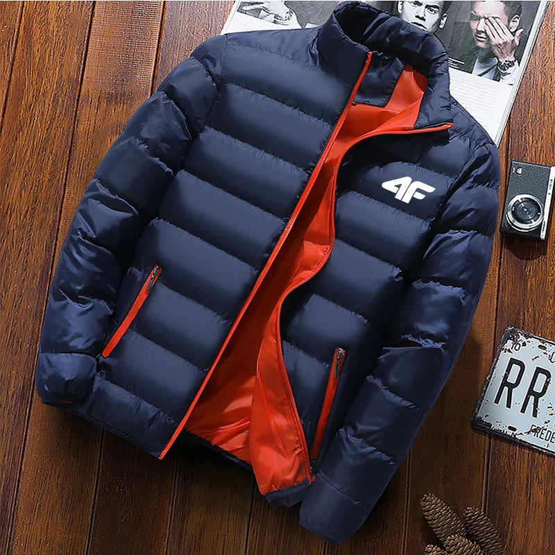 2022 Men'S Casual Jacket Men'S Waterproof Windbreaker Jacket Winter Warm Autumn Zip-Up Men'S Coat Solid Color Large Size