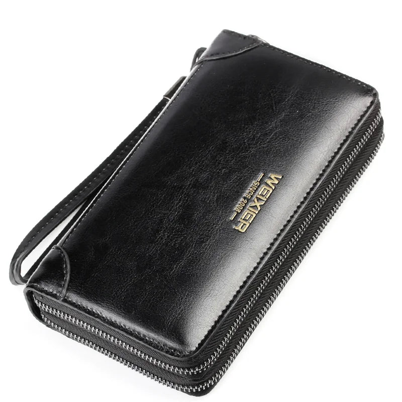 New Men Wallets Leather Men Bags Clutch Bags Koffer Wallet Leather Long Wallet with Coin Pocket Zipper Men Purse