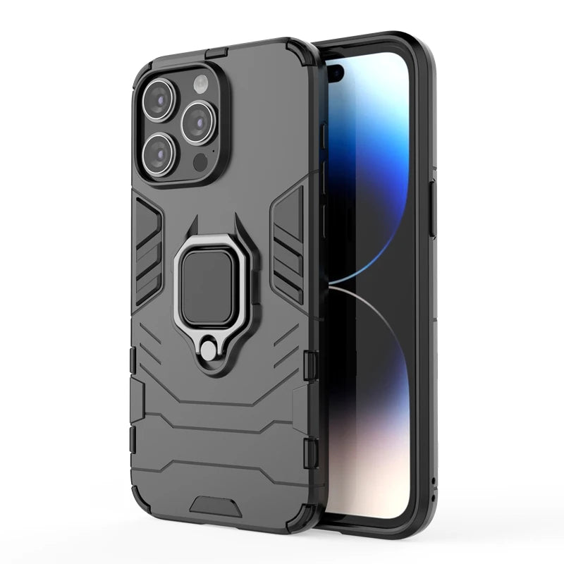 For  15 Pro Max Case Armor Protect for  15 Pro Max Case Silicone Rubber Shockproof Phone Stand for  15 Cover