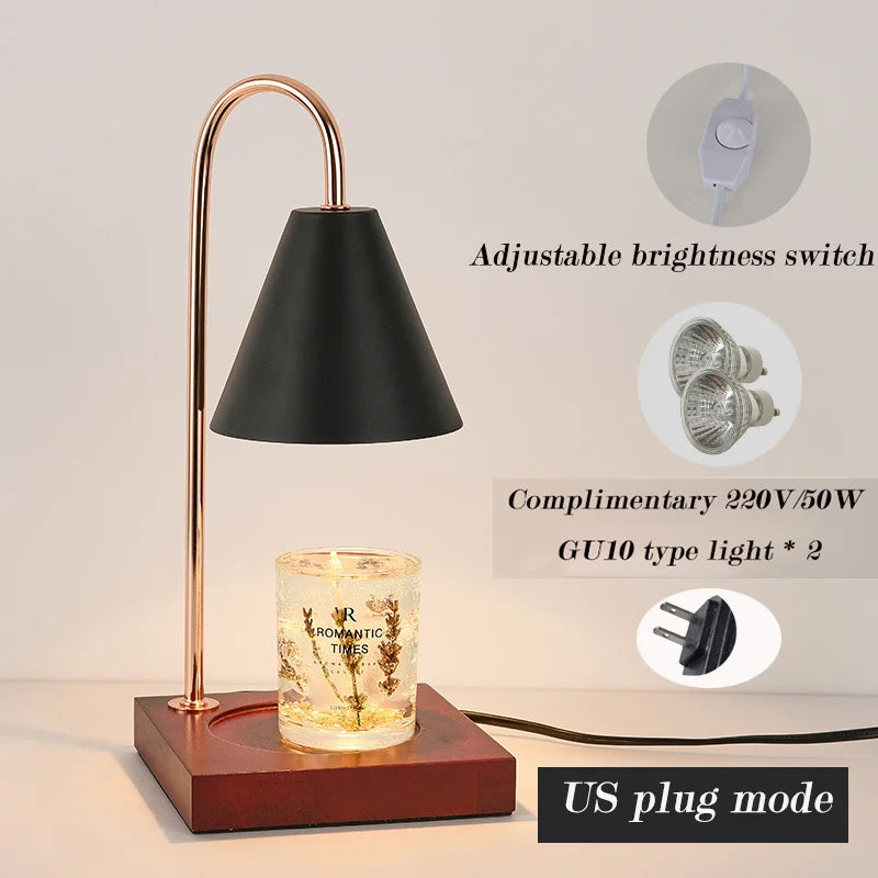 Table Lamp Candle Warmer Lamp Aromatherapy Retro Melting Wax Night Light with Timer Modern Decoration Candle Mood Light Ramadan