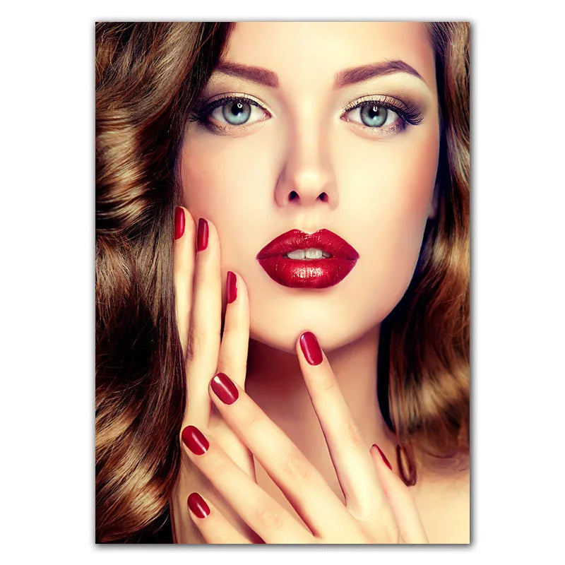 Beauty Nail Shop Art Poster Photo Wall Decoration Beauty Eeyelash Makeup Print Poster Canvas Painting HD2593