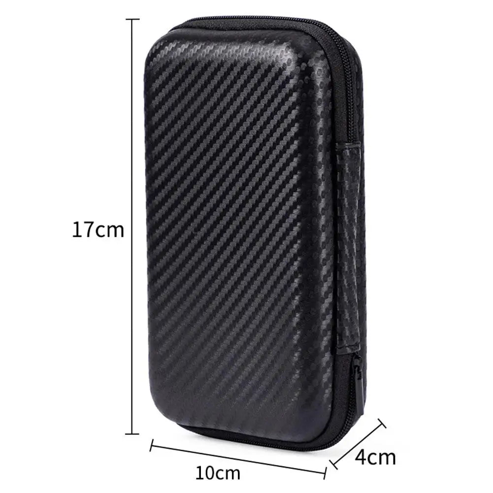 Game Console Storage Bag for R35S/R36S/RG35XX Carbon Fiber Pattern EVA Anti-Fall Protective Case for R35S/R36S