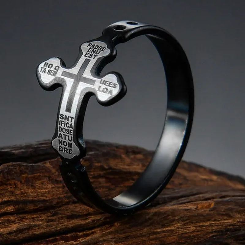 New Arrival Titanium Steel Jesus Cross Rings for Women Men Letter Bible Prayer Finger Christian Jewelry Wholesale