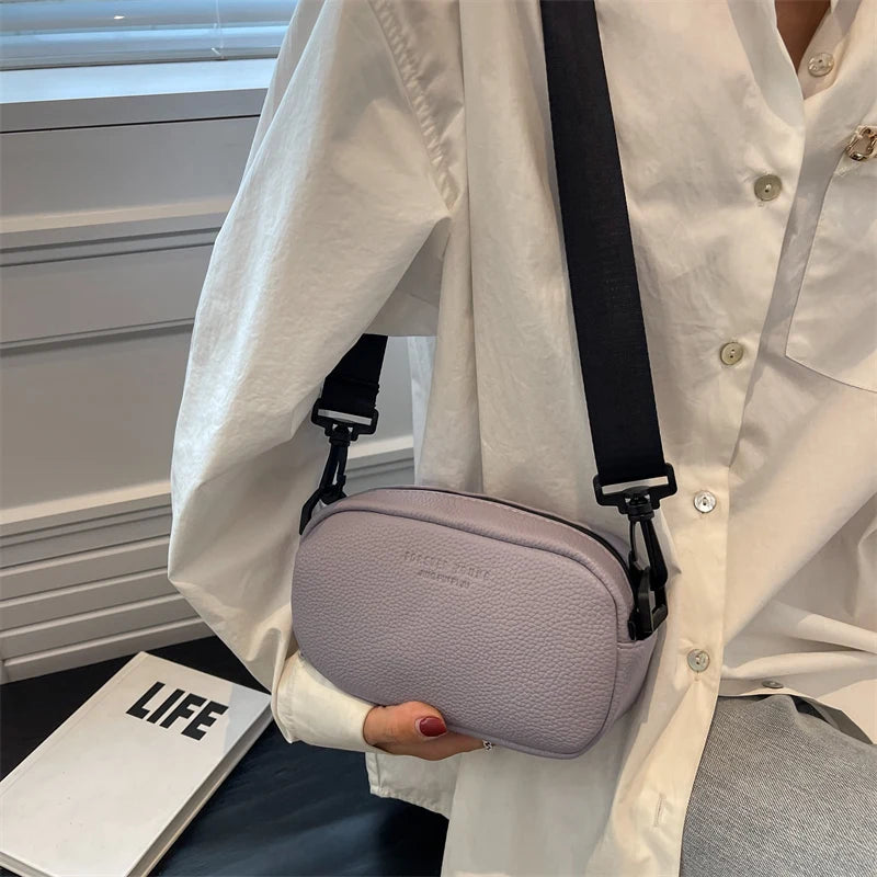 New Korean Fashion Crossbody Bags Women&Men Unisex Purses and Handbags Luxury Leather Simple Bag Shoulder Bag Female School Bag