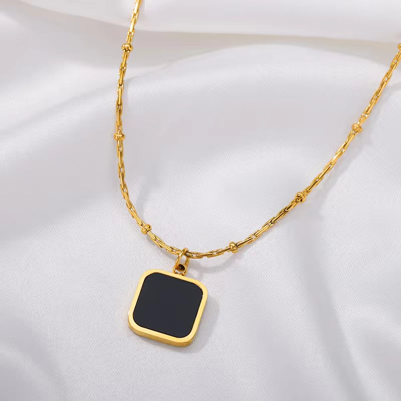 Double Layer Zircon Thick Clavicle Chain Necklace Stainless Steel Necklaces for Women Punk Hip-Hop Streetwear Jewelry Gift