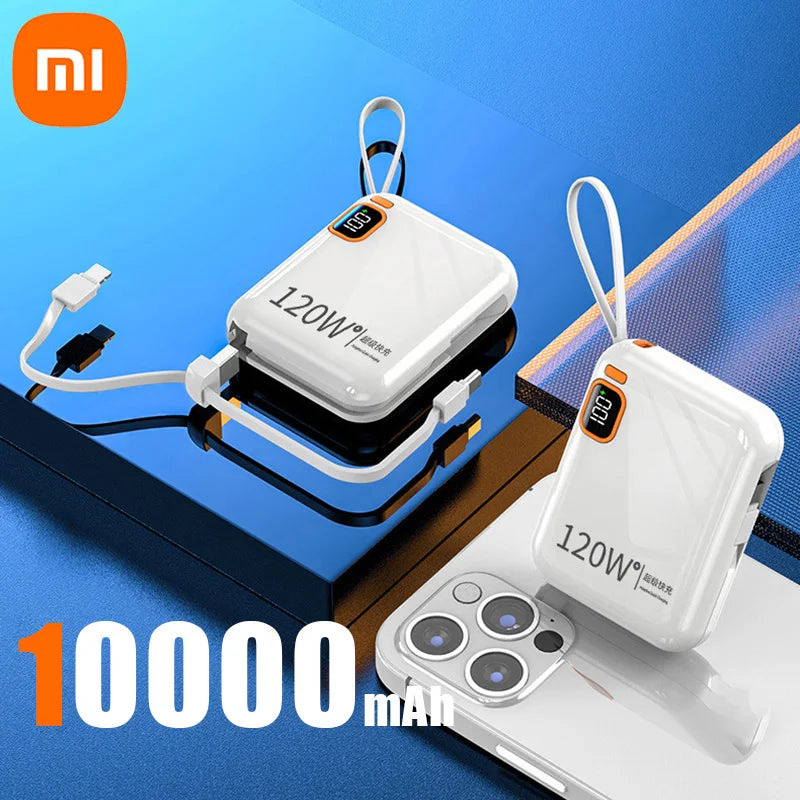 Xiaomi 120W 50000Mah Portable Power Bank High Capacity Cable Two-Way Fast Charging Mini Powerbank for Iphone Samsung ﻿New