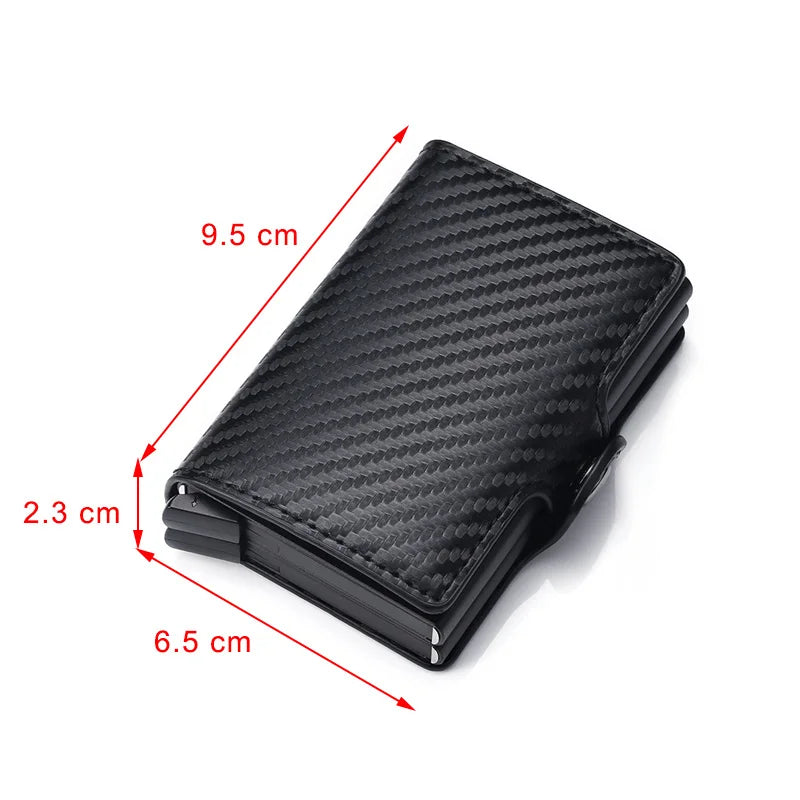 Engraving Rfid Carbon Fiber Leather Men Wallet Money Bag Purse Small Mini Card Holder Portomonee Male Walet Pocket PORTFOLIO