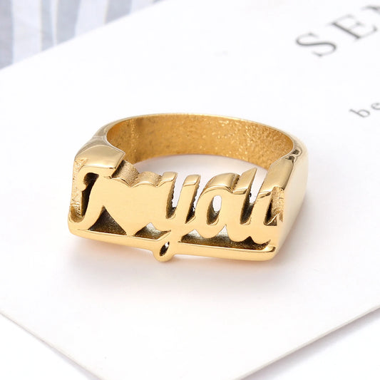 Custom Name Ring I Love You Stainless Steel Jewelry Personalized Proposal Ring Engagement Wedding Charm Gift for Women Rings