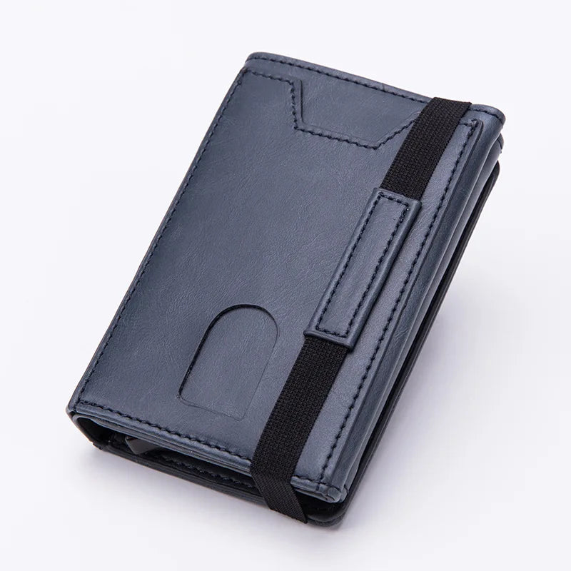 Rfid Men Wallets Classic Card Holder Walet Male Purse Money Wallet Zipper Big Brand Luxury Black Leather Men Wallet