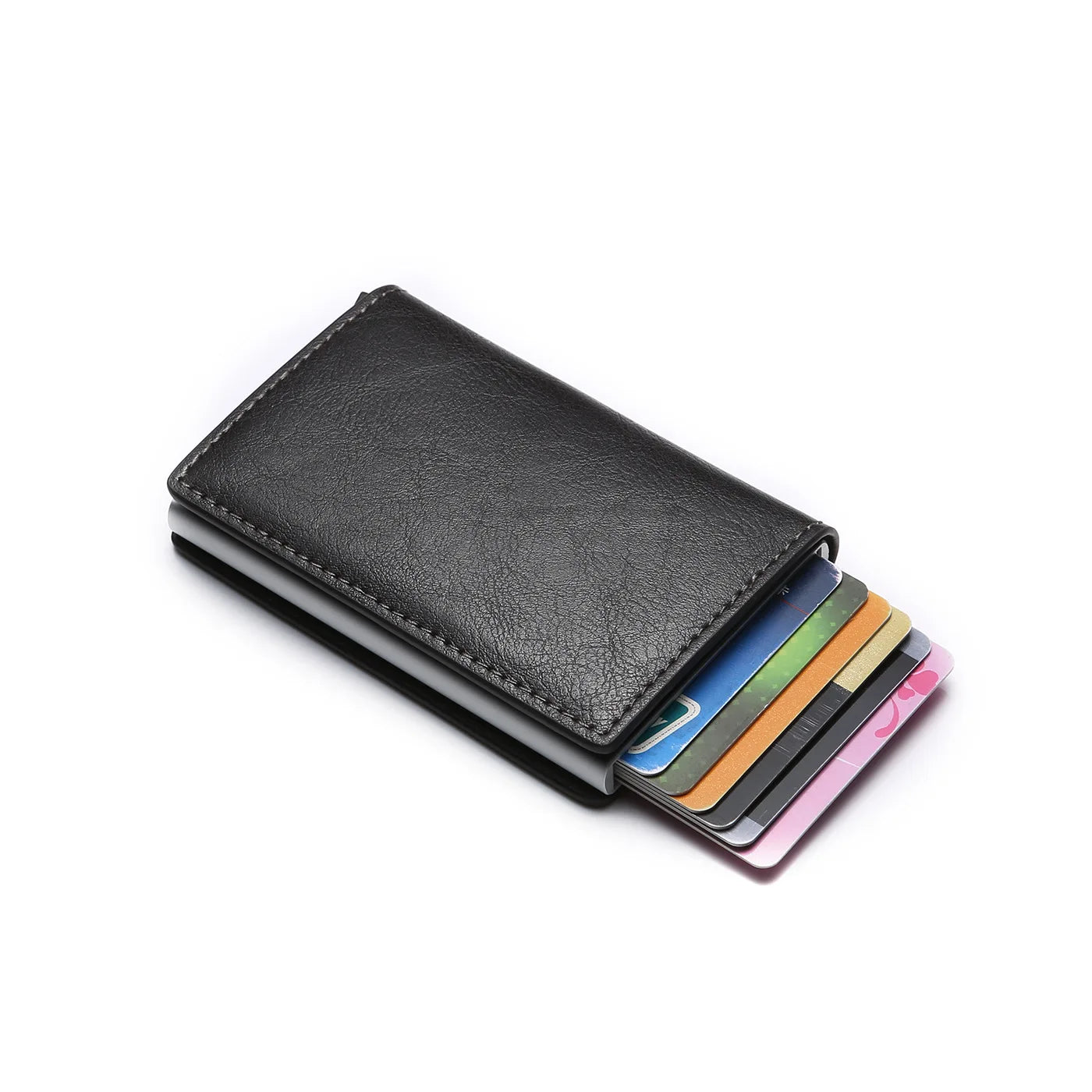 Wallet Credit Card Holder Men Wallet RFID Box Bank Card Holder Vintage Leather Wallet with Money Clips