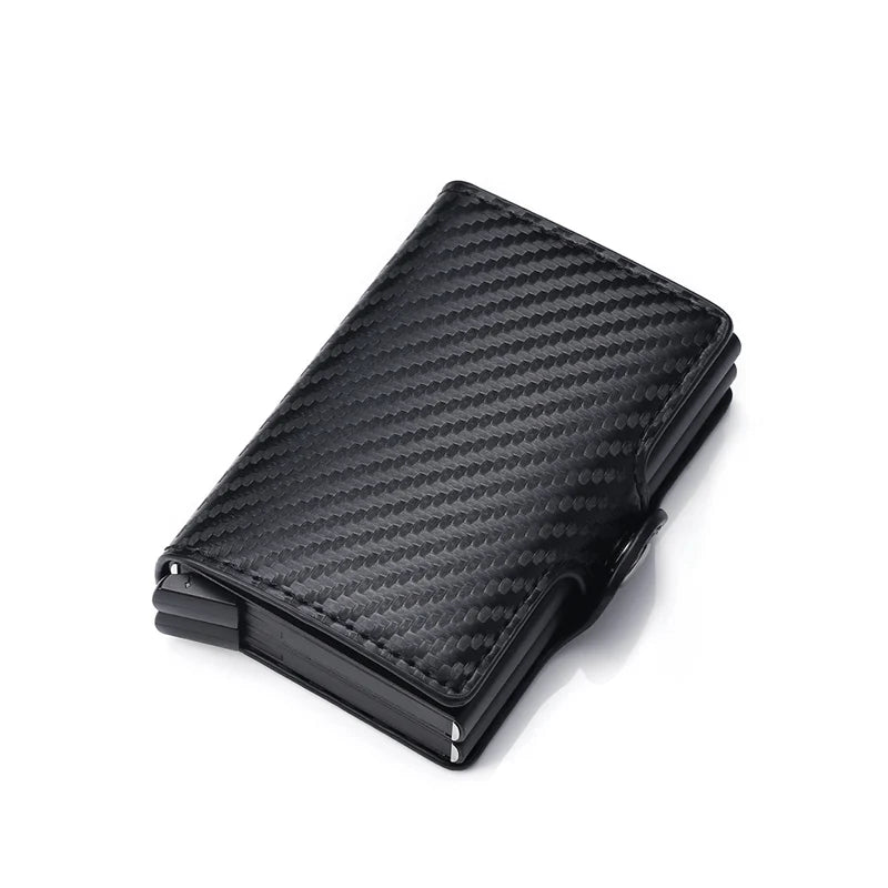 Engraving Rfid Carbon Fiber Leather Men Wallet Money Bag Purse Small Mini Card Holder Portomonee Male Walet Pocket PORTFOLIO