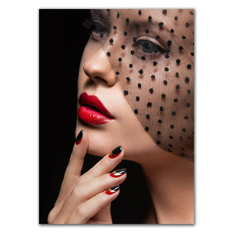 Beauty Nail Shop Art Poster Photo Wall Decoration Beauty Eeyelash Makeup Print Poster Canvas Painting HD2593