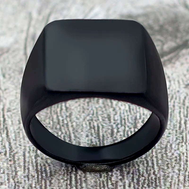 Vintage Black Square Oil Drip Ring Men Alloy Wedding Rings Men Jewelry Accessories