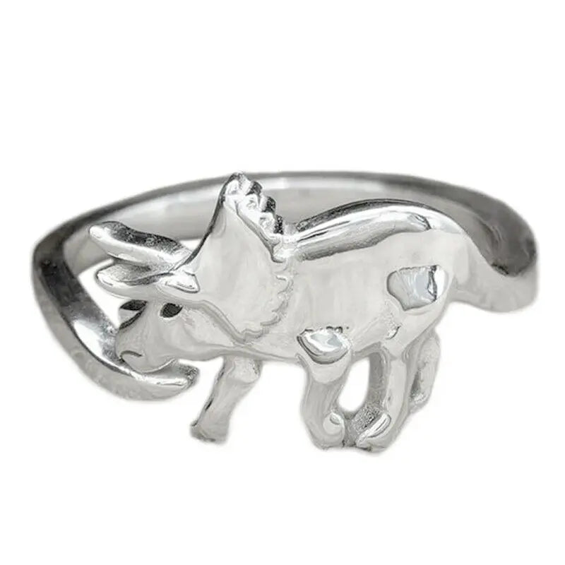 Dinosaur Rings Long-Necked Dragon Stegosaurus Jewelry Toy Cute Animal Open Adjustable Ring Gift for Women Rings