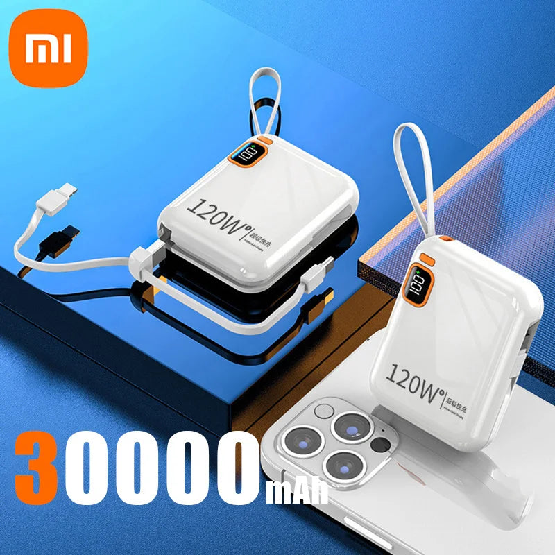 Xiaomi 120W 50000Mah Portable Power Bank High Capacity Cable Two-Way Fast Charging Mini Powerbank for Iphone Samsung ﻿New