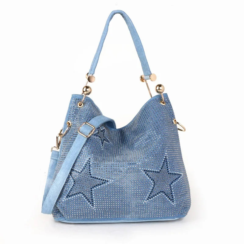 Denim Shoulder Bag Women Pearl Luxury Handbags Women Bags Designer Handbags High Quality Crossbody Bags for Women