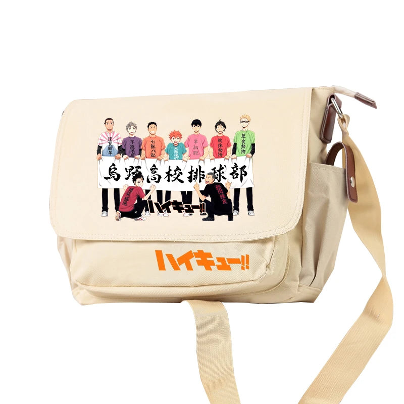 Hot Anime Haikyuu!! Crossbody Bags Cartoon Shoyo Hinata Bookbag Oxford School Bagpack Students Messenger Bag Women Handbag