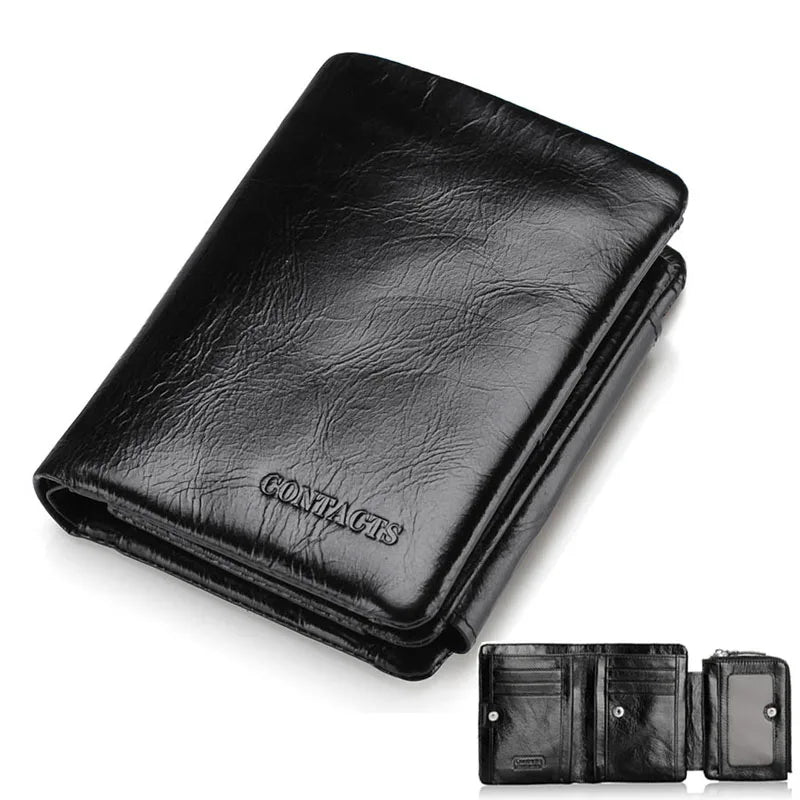 CONTACT'S New Classical Genuine Leather Wallets Vintage Style Men Wallet Fashion Brand Purse Card Holder Long Clutch Wallet