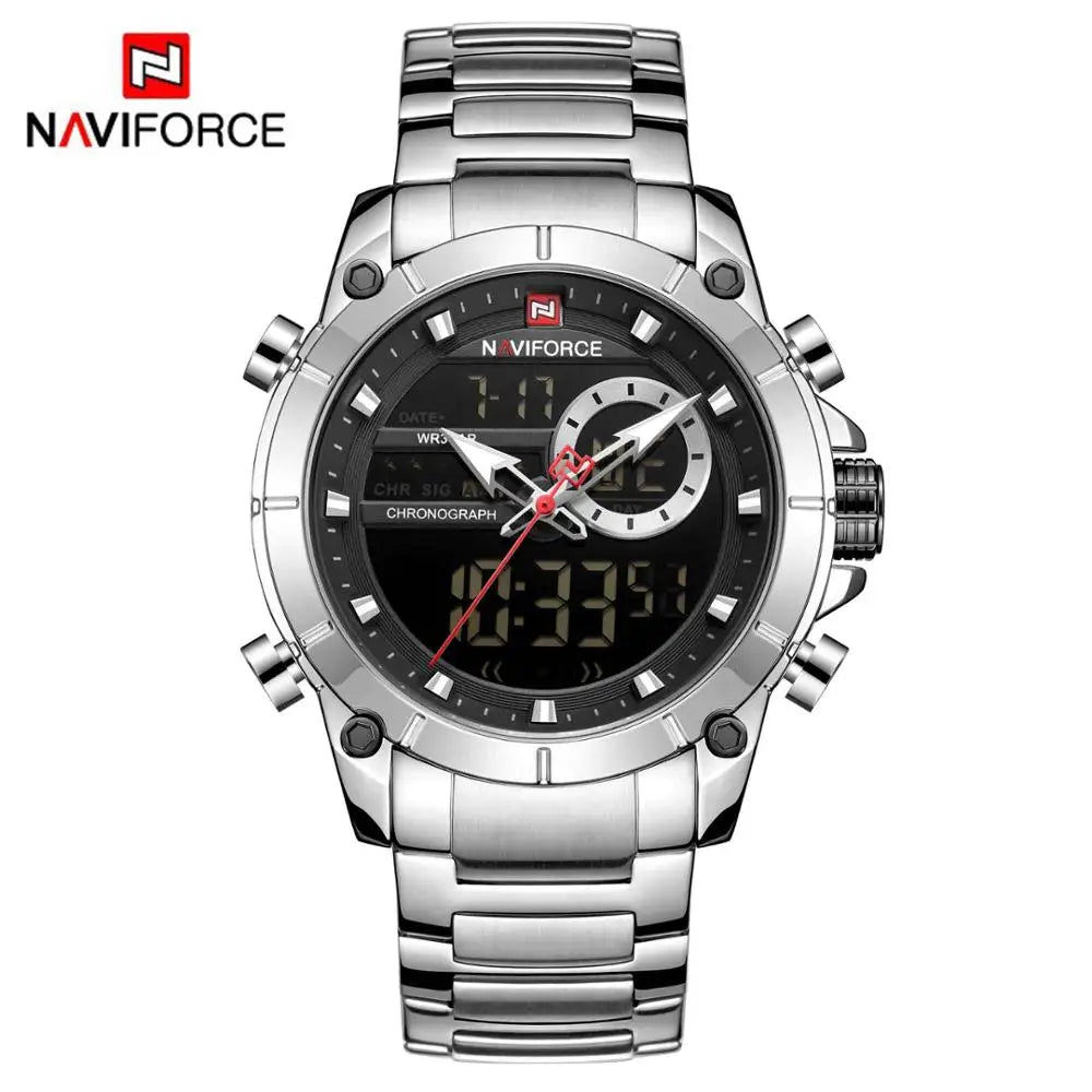 Luxury Original Sports Wrist Watch for Men Quartz Steel Waterproof Digital Fashion Watches Male Relogio Masculino 9163