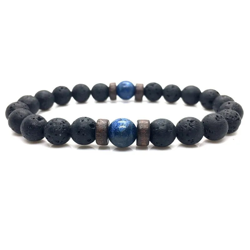 Lava Stone Men Bracelet Natural Moonstone Bead Tibetan Buddha Bracelet Chakra Diffuser Bracelets Men Jewelry Gifts Drop Shipping