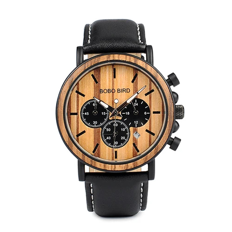 Wooden Men Watch Relogio Masculino Luminous Luxury Top Brand Chronograph Watches Erkek Kol Saati Drop Shipping