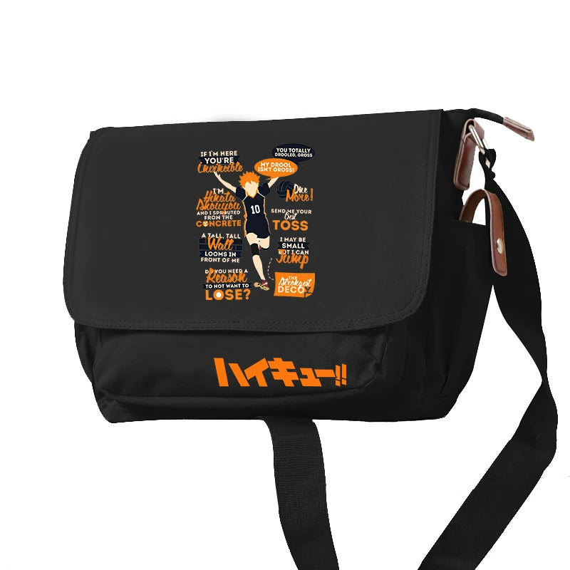 Hot Anime Haikyuu!! Crossbody Bags Cartoon Shoyo Hinata Bookbag Oxford School Bagpack Students Messenger Bag Women Handbag