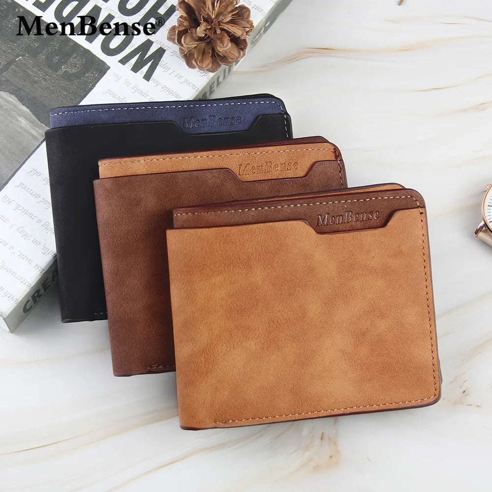 Brand Men Wallets High Quality Slim Short Male Wallet Patchwork Style Pu Leather Card Holder Purse Coin Money Bag