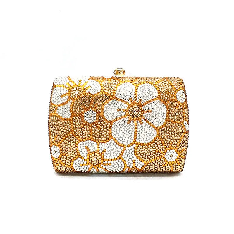 Luxury Bridal Wedding Party Purses Women Evening Party Flower Design Diamonds Artistic Full Crystal Clutches Purses