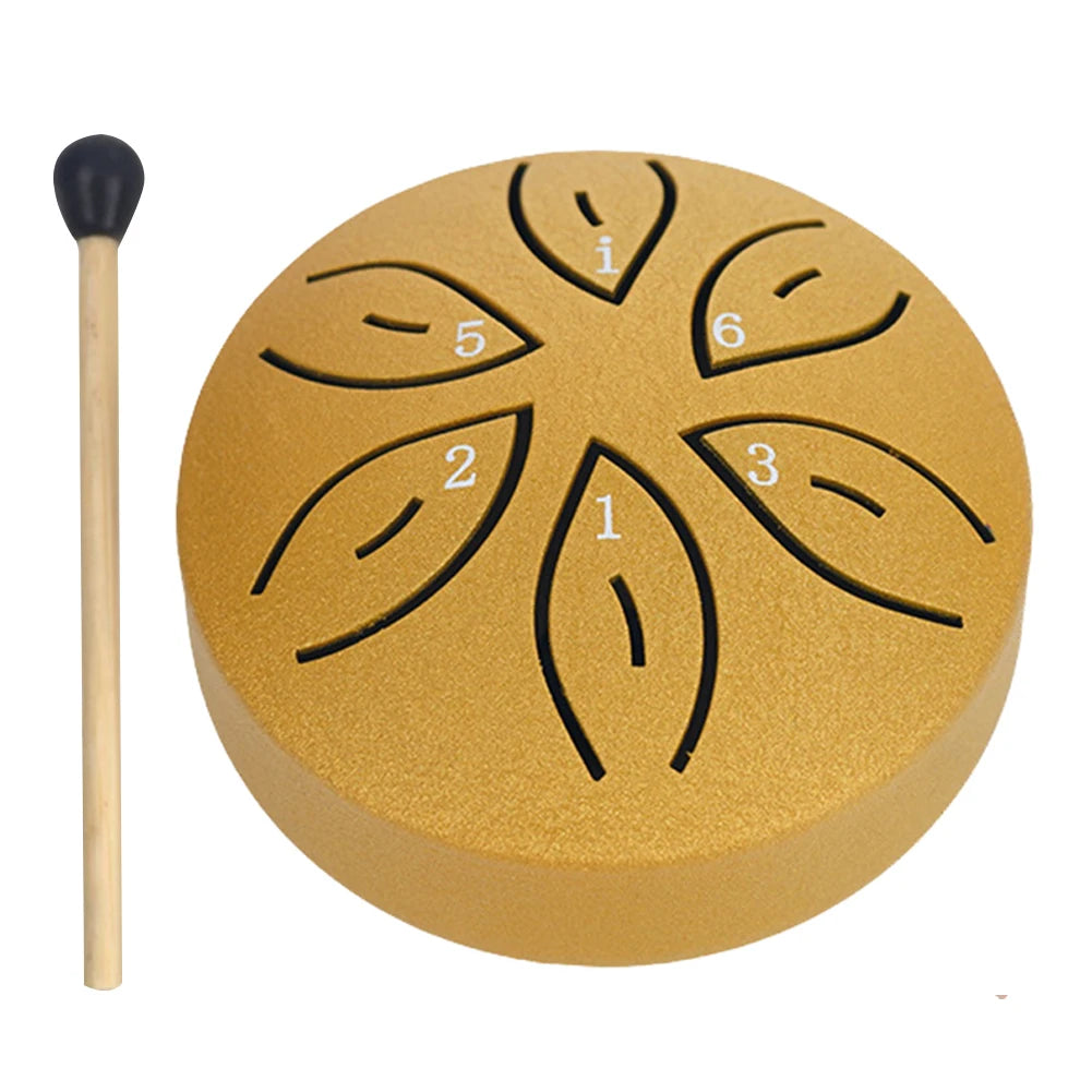 6/3 Inch 11/6 Notes Mini Handpan Drum Finger Picks Percussion Instruments Sound Healing Steel Tongue Drum for Meditation Yoga