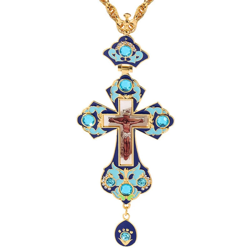 Christ Jesus Pendant Necklace Enamel Jwewlry Chain Heavy Men Jewelry Gift Orthodox Religious Christian Gift with Box