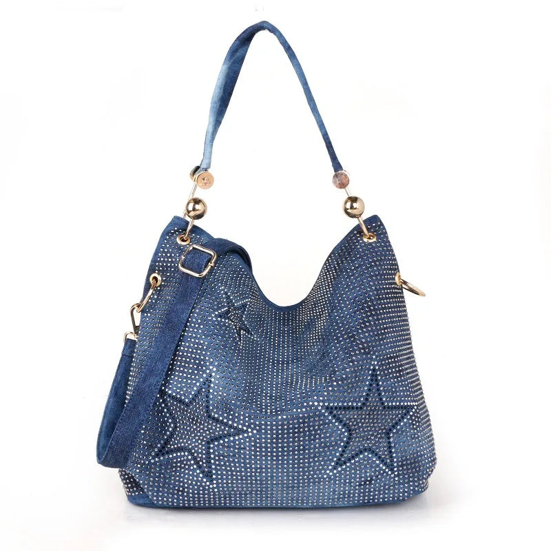 Denim Shoulder Bag Women Pearl Luxury Handbags Women Bags Designer Handbags High Quality Crossbody Bags for Women