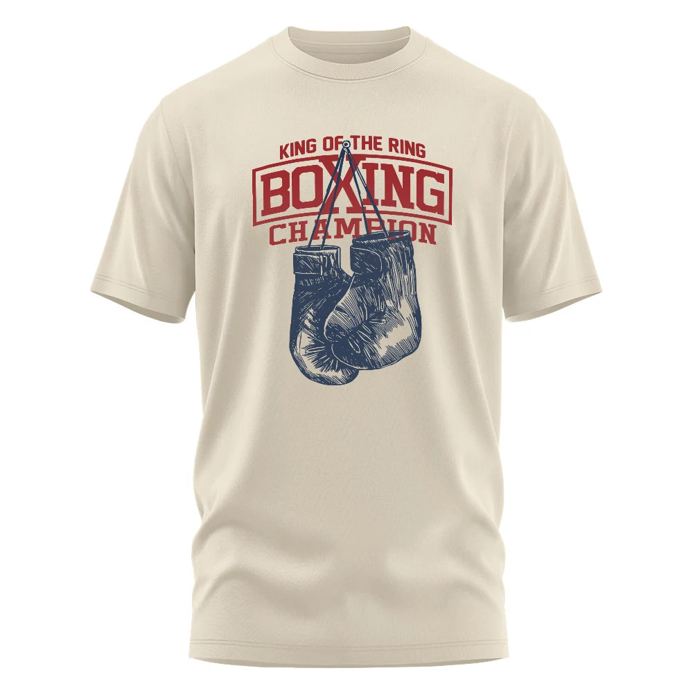 King of the Ring Boxing Champion Printed T Shirt for Men Women Vintage GYM Apparel Tops Tees